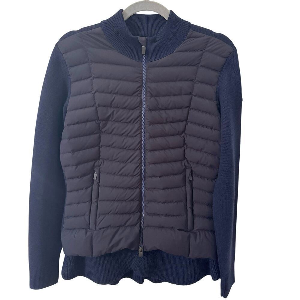 KJUS Ramona Insulation Jacket Knit Merino Wool Sweater Navy Blue Size 36 Small - Picture 3 of 14
